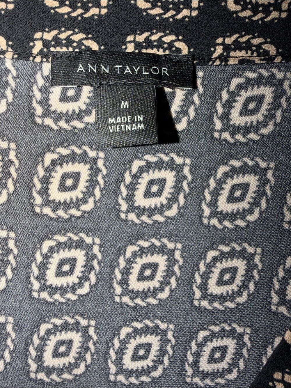 Ann Taylor Pleated Front Mixed Media Blouse - Picture 2 of 4